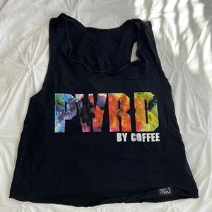 Muscle tank “pwrdbycoffee” size small